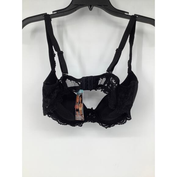 Magic Bodyfashion Women's 36C Black Luxury Gel Bra Underwire Lace Trim Q6-17 - Picture 4 of 7